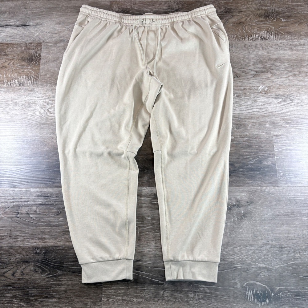 Nike Men's Tan Dri-Fit Sweatpants Joggers Size XXL Pockets Cuffed at Ankles - Picture 3 of 11